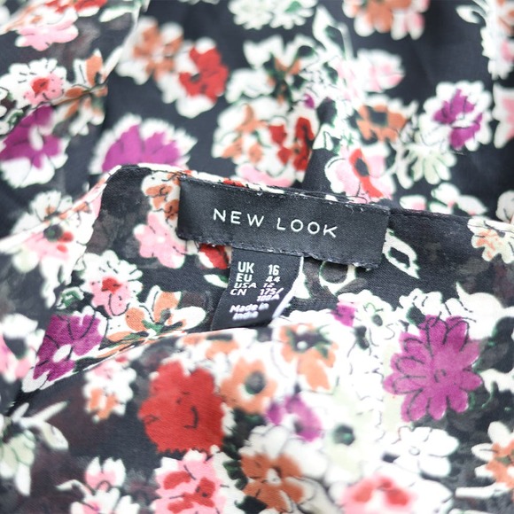 New Look Floral Print Ruffle Wrap Mini Dress Trendy - Picture 4 of 6